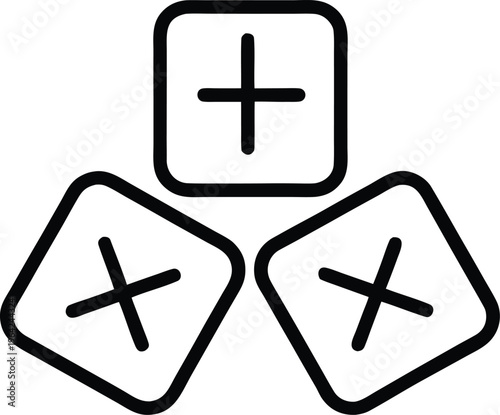 1127 rune casting set three stones with runes silhouette vector illustration on transparent background