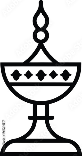 1118 tibetan skull cup kapala ritual bowl silhouette vector illustration on transparent background