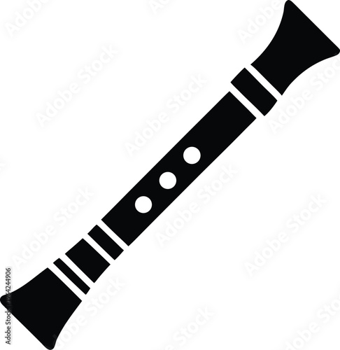 1101 australian didgeridoo with beeswax mouthpiece silhouette vector illustration on transparent background