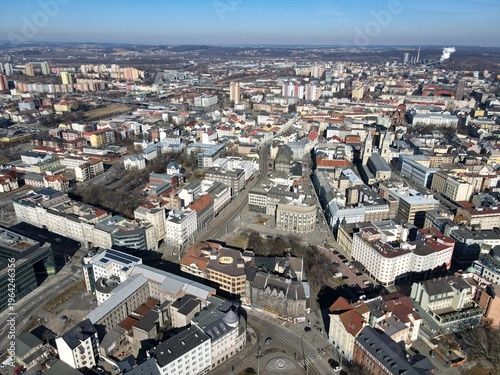 Photography Aerial view of the city center of Ostrava, Czech Republic
