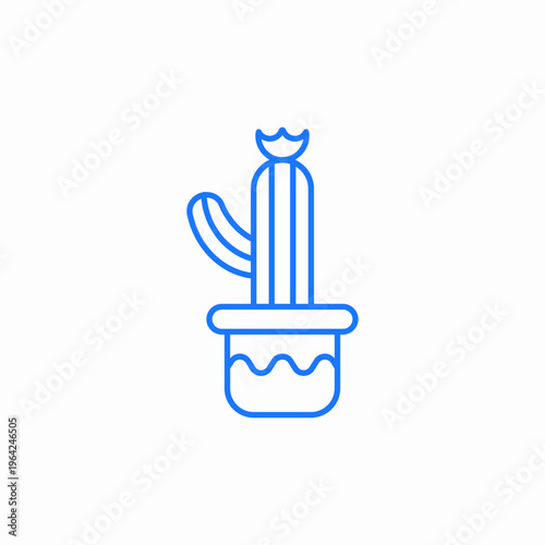 cactus pot icon sign vector