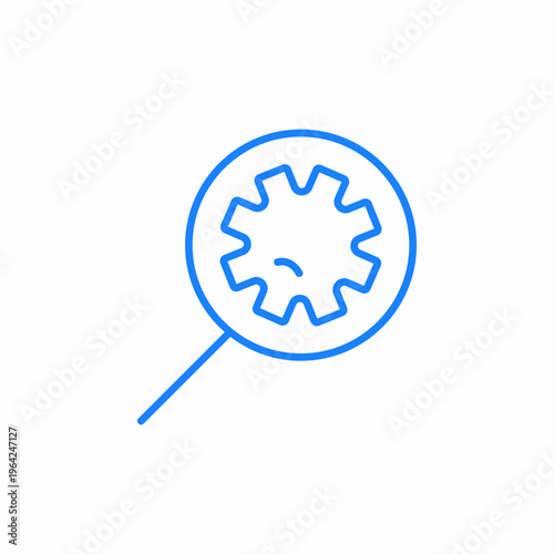 magnifying glass and virus icon sign vector
