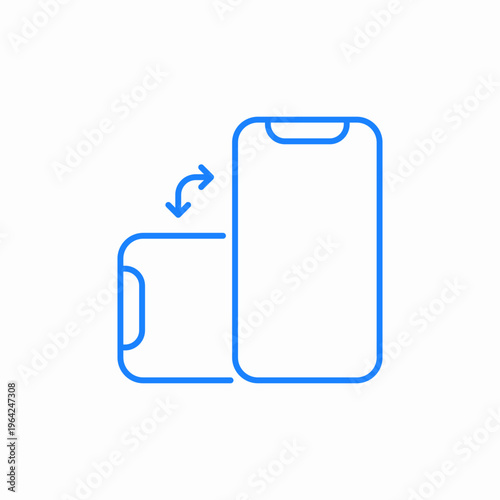 mobile phone rotating from portrait to landscape icon sign vector