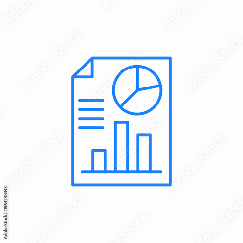 report with key performance indicators kpi icon sign vector