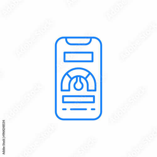 scale on phone screen speedometer or signal level indicator icon sign vector