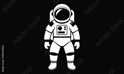 Astronaut Minimal Line Art Vector