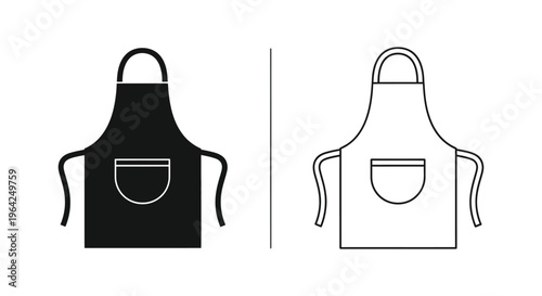 Black and white apron design Vector