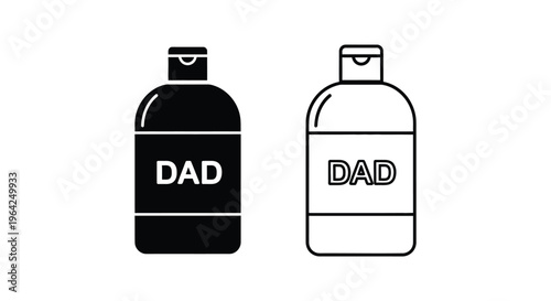 Dad and dad bottle design Vector