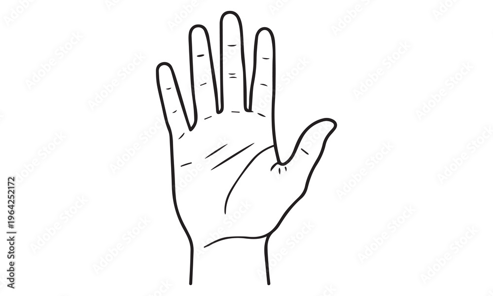 Obraz premium Hand Gesture Line Art Vector