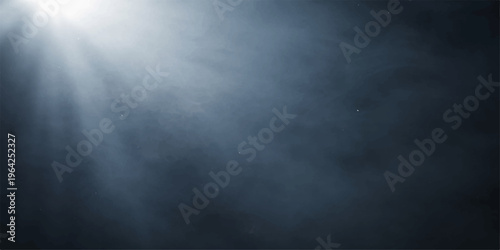 A dark blue background featuring abstract light amidst a storm of swirling smoke, mist, and deep night clouds