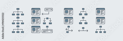 Website sitemap and wireframing icon set – Ideal for web agencies.
