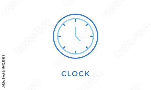 Clock vector icon isolated on white background