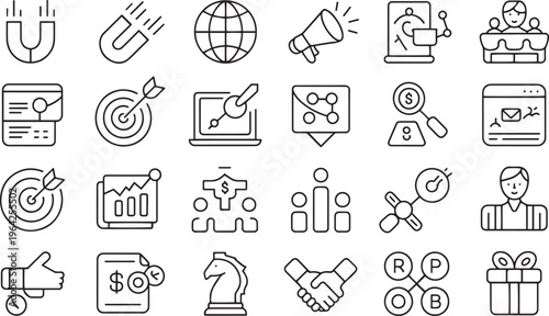 Business icons collection for strategy and finance concepts