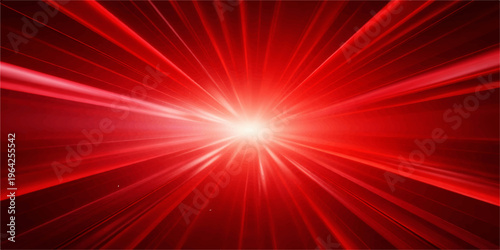 Abstract red background with bright starburst rays and glowing energy light design