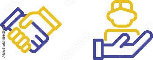 Handshake and cloud icon representing collaboration and cloud-based services