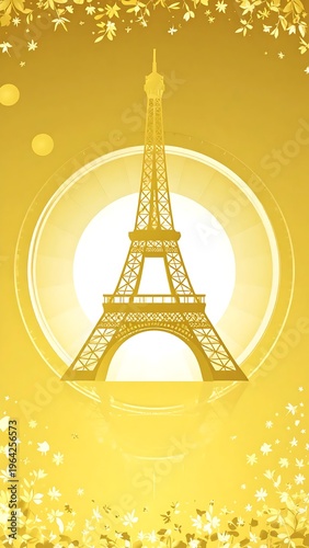 Golden Eiffel Tower in a Snow Globe - A Parisian Dream.