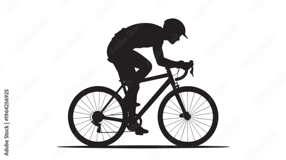Naklejka premium Road cyclist racing silhouette vector icon
