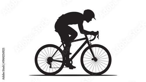 Road cyclist racing silhouette vector icon