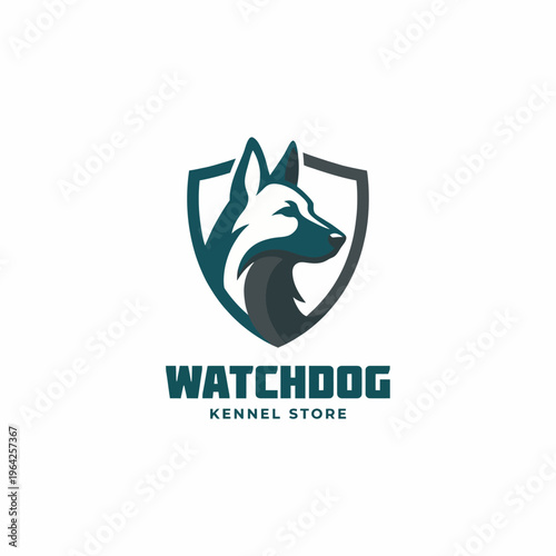 This logo features a stylish dog silhouette within a shield, representing the Watchdog Kennel Store and conveying safety, reliability, and love for pets.