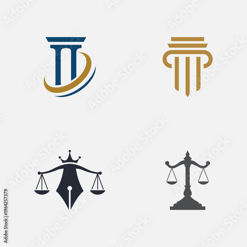Professional Law Firm and Justice Scale Logo Template