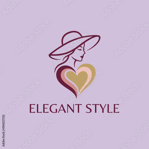 A beautifully designed logo featuring the silhouette of an elegant woman wearing a stylish hat, symbolizing fashion, grace, and femininity in a modern artistic format.