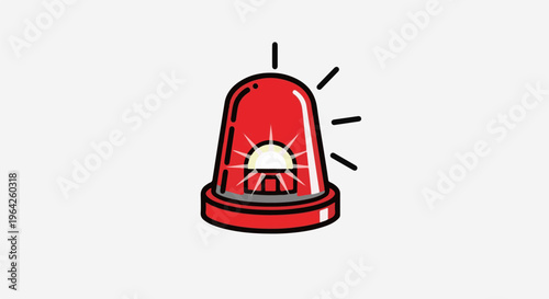 Flashing red emergency beacon on a white background