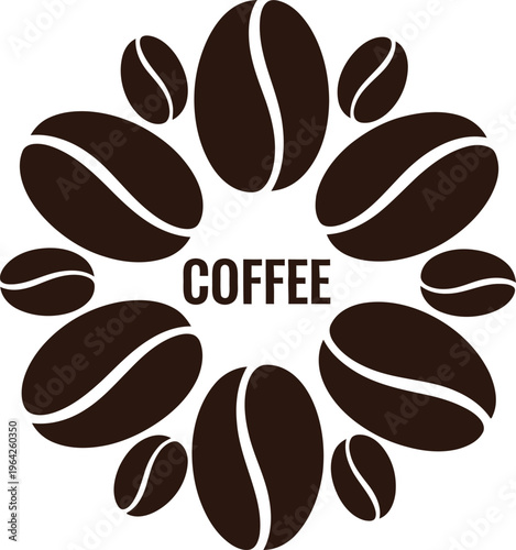Coffee bean logo with floral design