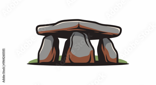 Ancient stone structure with a flat top resting on three upright stones