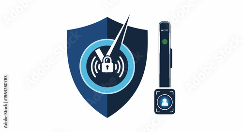 Security shield with lock and access scanner for entry control