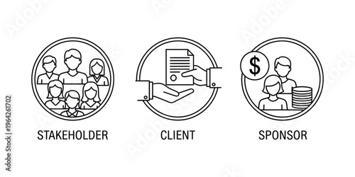 Stakeholder client and sponsor relationship diagram