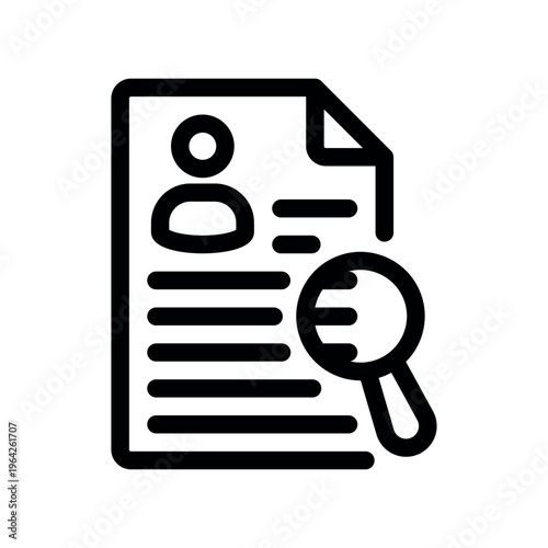 Resume Background Check Outline Concept Icon