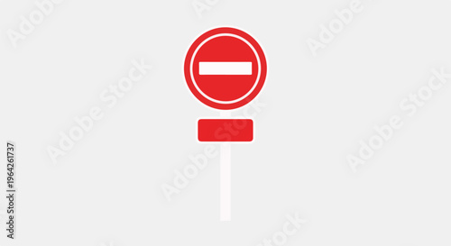 Simple illustration of a red and white 'do not enter' sign on a pole