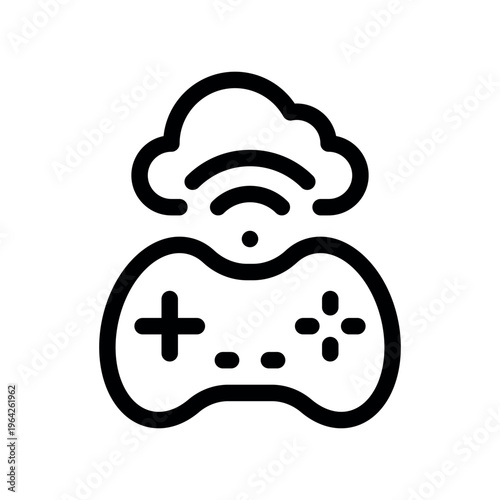 Cloud Gaming Entertainment Line Graphic Art