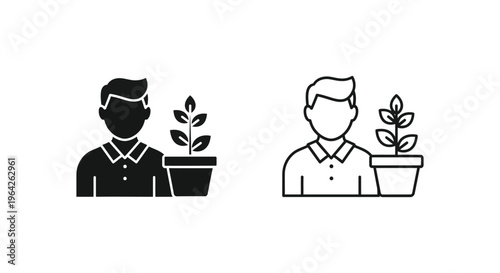 Plant growth and development with business people Vector