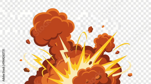 A striking illustration of an explosion with dynamic colors and shapes, encapsulating the concept of energy and transformation in a visually captivating manner.