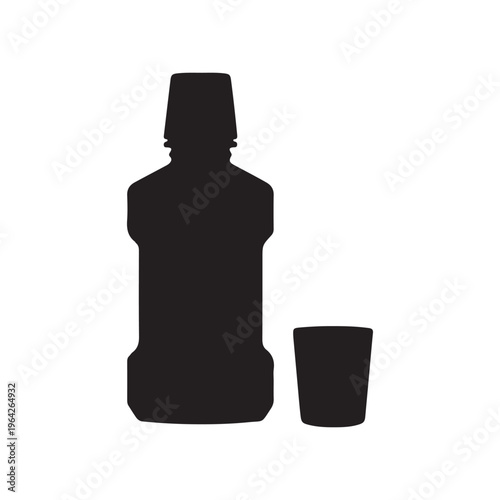 Black mouthwash silhouette vector illustration on white background