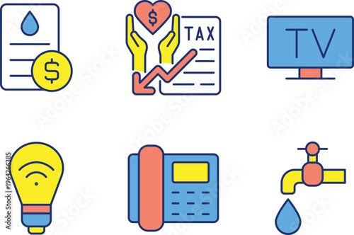 Essential household utilities and financial responsibilities illustrated