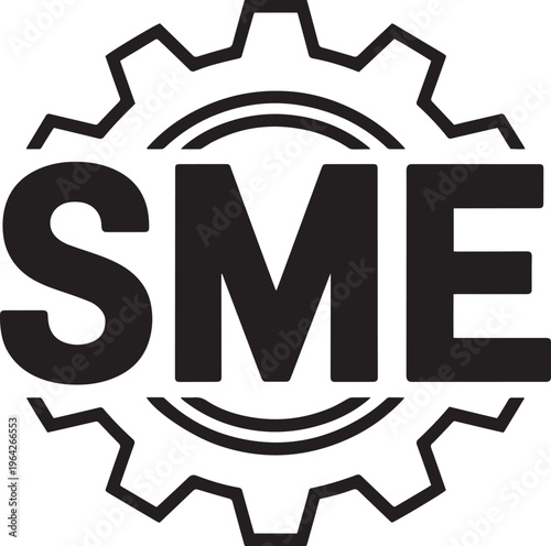 SME acronym inside a stylized gear graphic for business and industry concepts