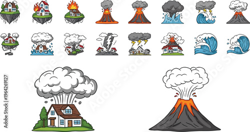 Natural Disasters and Environmental Hazards Including Volcanic Eruptions, Floods, Earthquakes, and Tsunamis for Emergency, Safety, and Disaster Designs