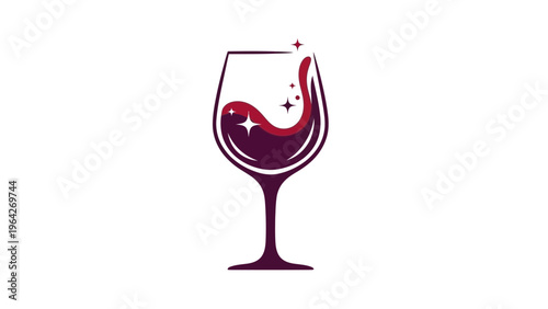 A splashing pour of red wine into an isolated glass creates a liquid celebration of alcoholic beverage for a party or restaurant.