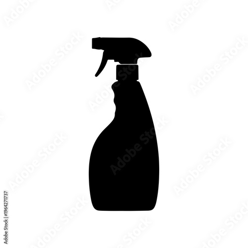 Solid black silhouette of a multi surface cleaner spray bottle simple bold design Vector illustration