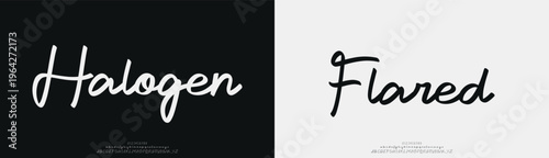 Halogen Flared, Script minimal luxury font alphabet logo. Typography beauty fashion elegant minimalist serif italic fonts decorative wedding vintage retro logos. vector illustration

