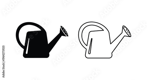 Black and white watering can icons Vector