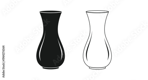 Black and white vase illustration Vector