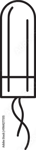 Black Outlined Icon of tampon
