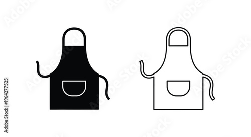 Black and white apron design Vector