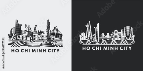 Ho Chi Minh City Vietnam Skyline Landmark Art