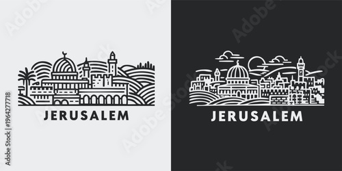 Jerusalem Israel Skyline Heritage Graphic