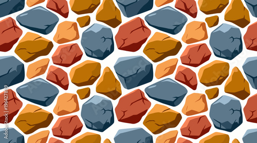 Seamless natural stone pattern illustrating a sturdy and earthy ground texture, perfect for rustic designs