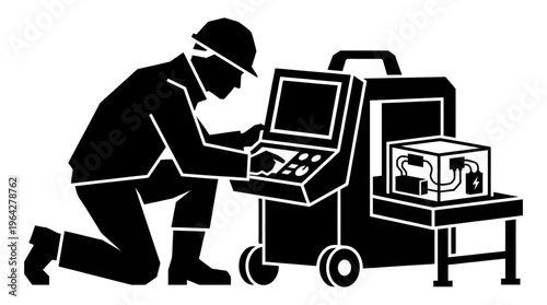 Skilled technician performing critical system adjustments, ensuring optimal machine functionality and production efficiency